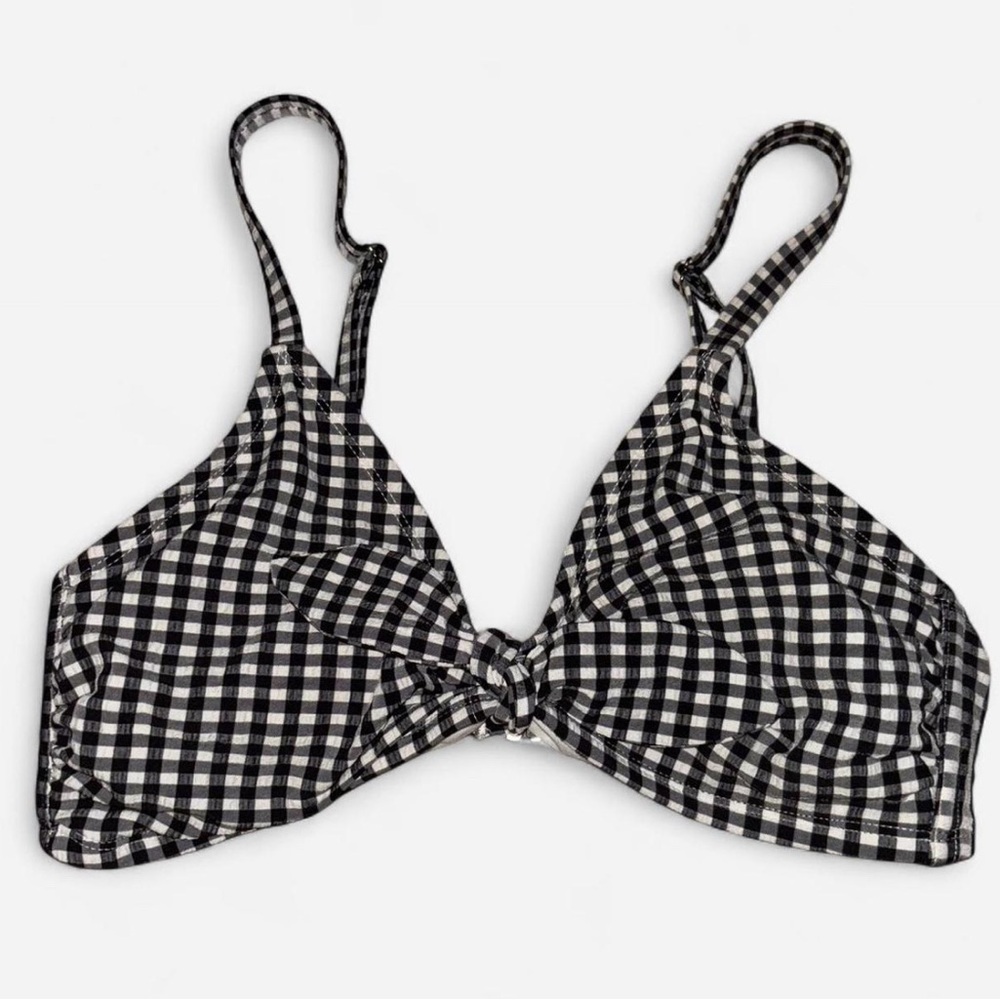 Black and White Checkered Bikini Top